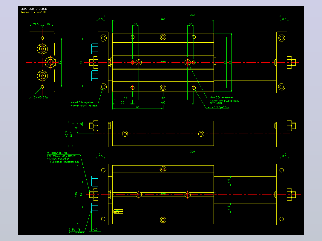 滑台气缸  双轴滑台气缸2D-STM32x100