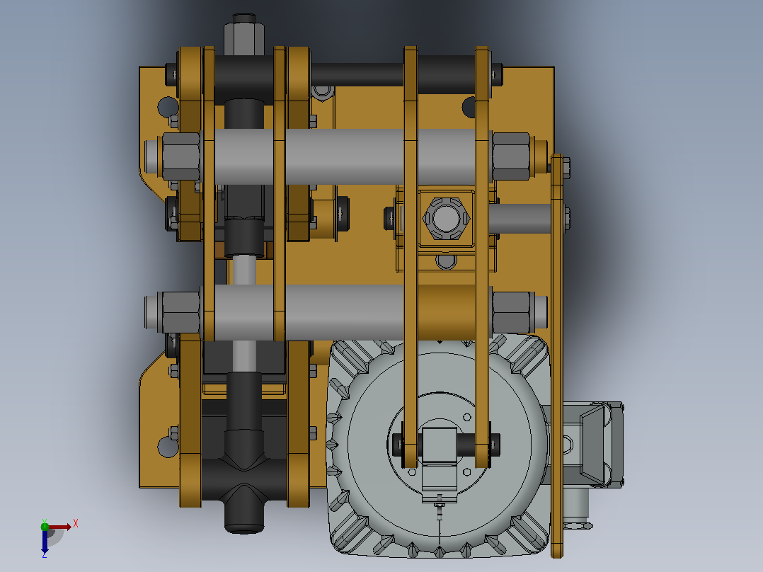 YP21系列电力液压盘式制动器YP21-500-400×30-ⅠB-CL.RL.WL.HL.H俯视图