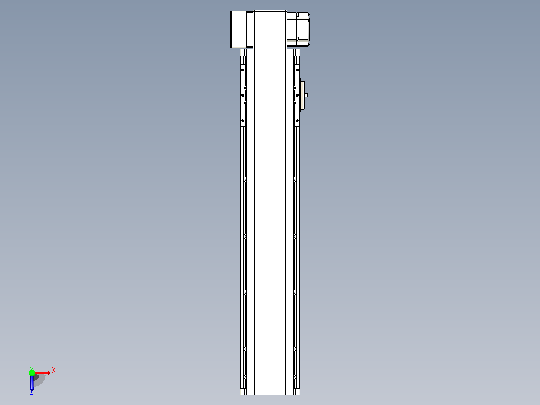 皮带直线轴半封闭可选导轨TPA-HNB-105D-90-L400-RP-C-P20-N3俯视图
