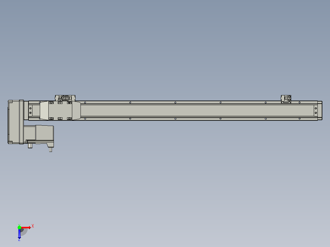GTH4-L#-500-BL-M05-C3 GTH4内嵌式螺杆滑台 电机左折 Toyo直线模组俯视图