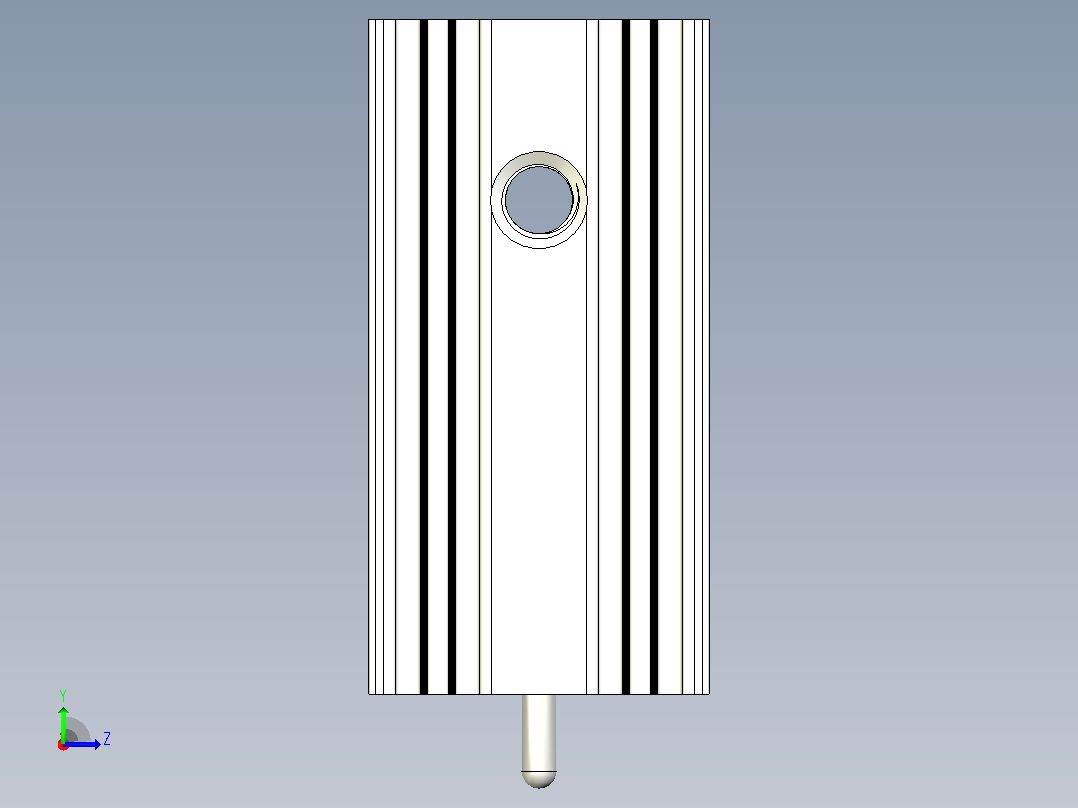 黑色散热器尺寸25 x 12 6 x 6 5 mm孔18 3mm销固定ipt左视图