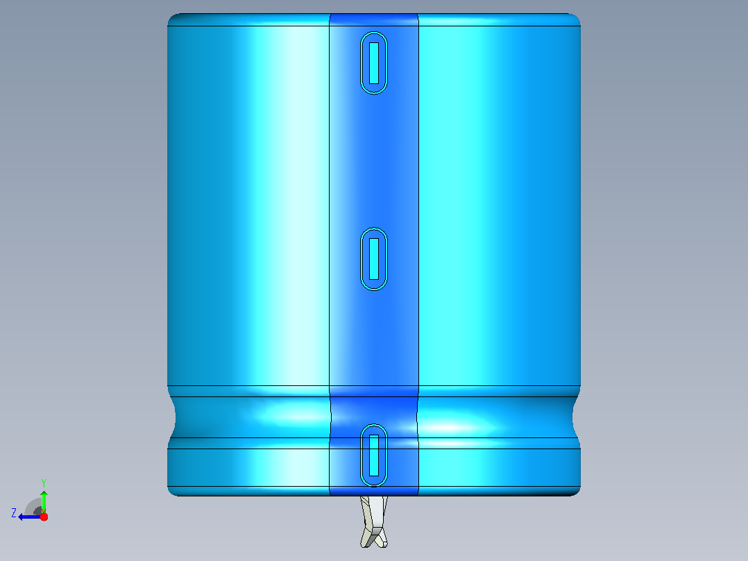 30 x35蓝色BLUE1底片电解电容器右视图