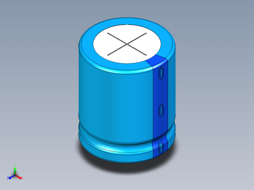 30 x35蓝色BLUE1底片电解电容器正等轴测缩略图