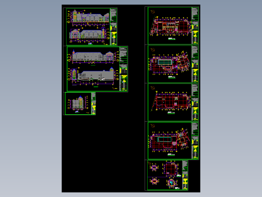 某会所住宅石材立面幕墙施工图CAD
