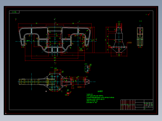 65T铁水罐车侧架图纸
