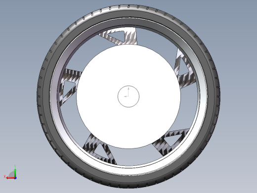 一款solidworks绘制汽车车轮带制动盘模型后视缩略图