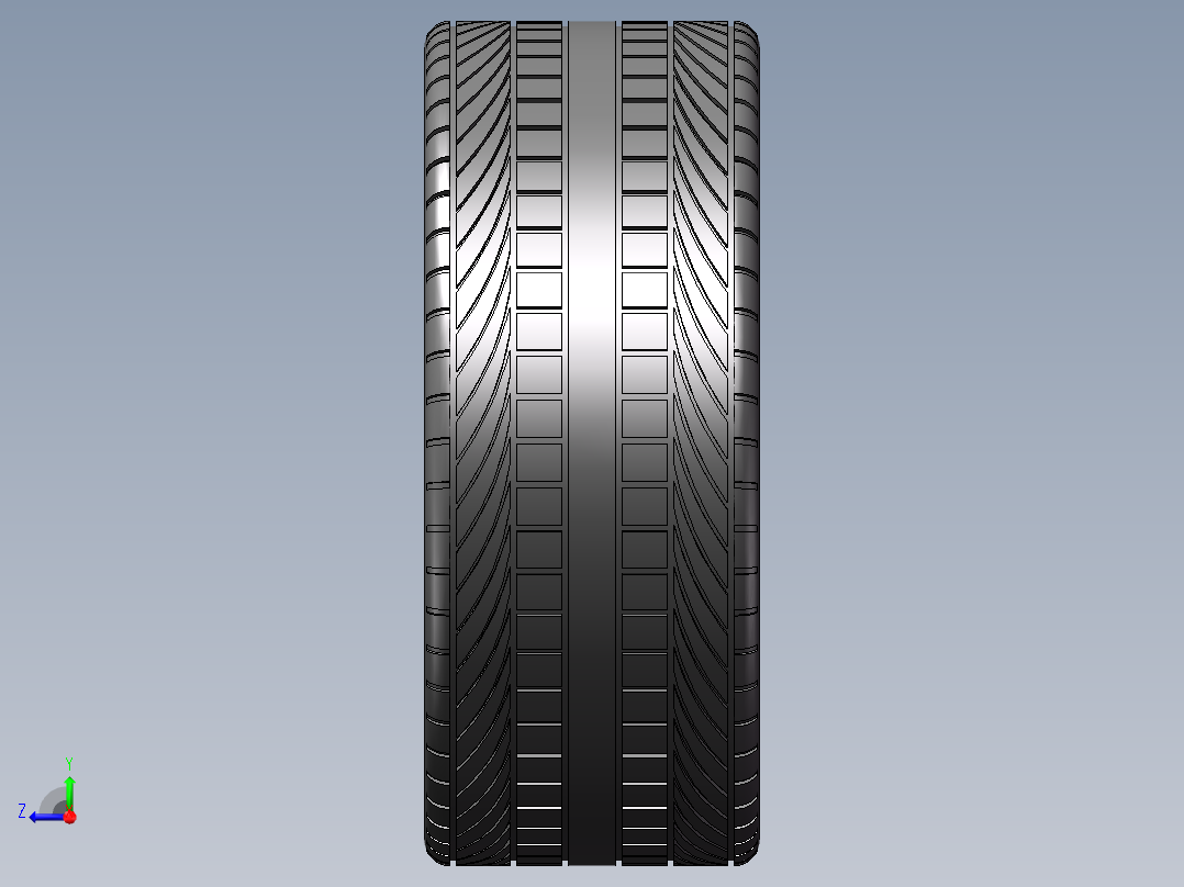 一款solidworks绘制汽车车轮带制动盘模型右视图