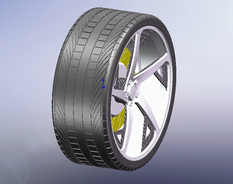 一款solidworks绘制汽车车轮带制动盘模型
