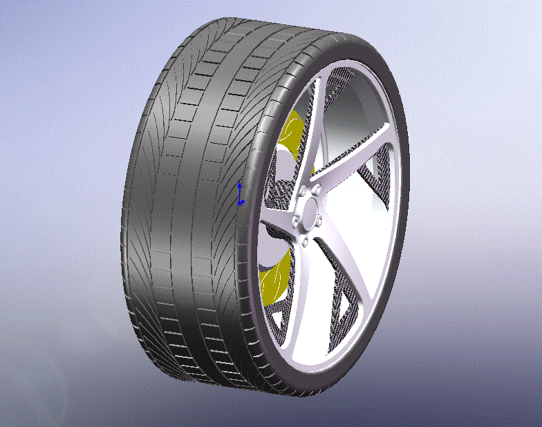 一款solidworks绘制汽车车轮带制动盘模型