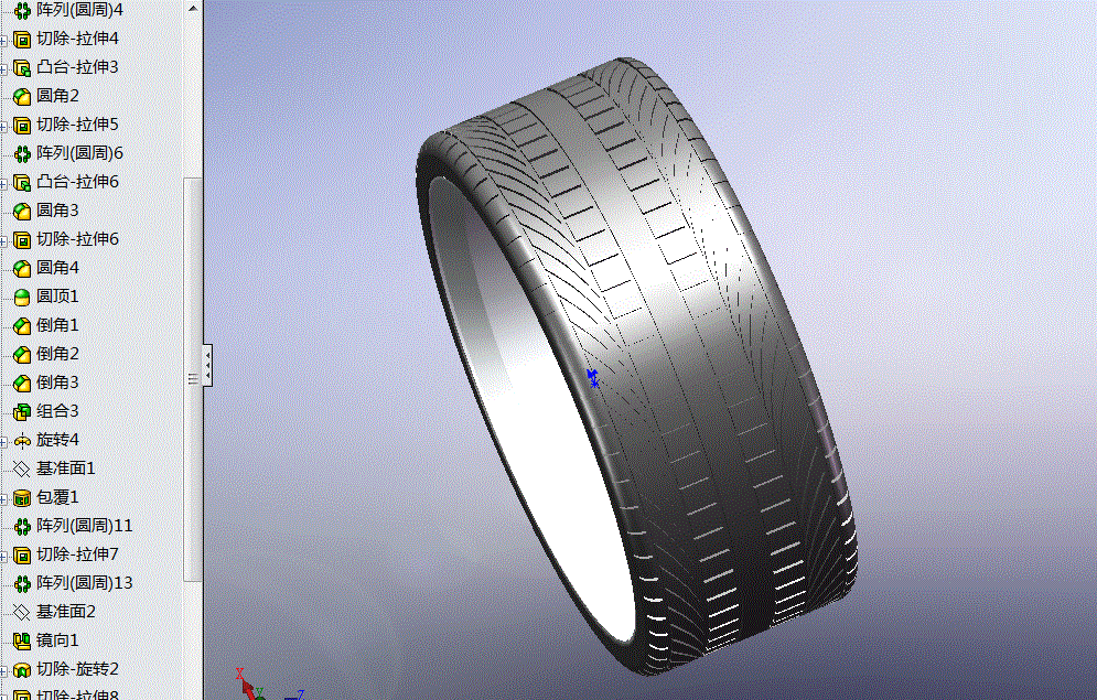 一款solidworks绘制汽车车轮带制动盘模型