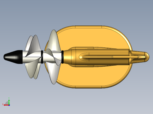 Volvo Penta IPS推进系统3D图纸（简易版） 船舶艉机三维建模后视缩略图
