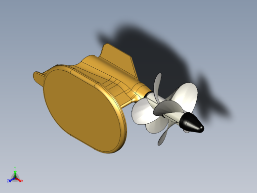 Volvo Penta IPS推进系统3D图纸（简易版） 船舶艉机三维建模正等轴测缩略图