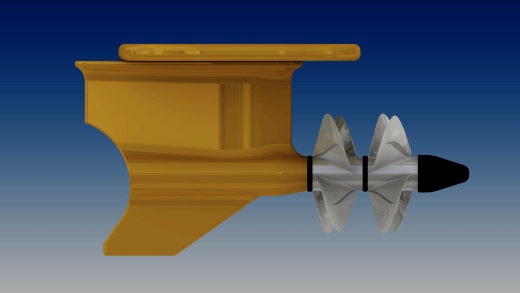 Volvo Penta IPS推进系统3D图纸（简易版） 船舶艉机三维建模缩略图