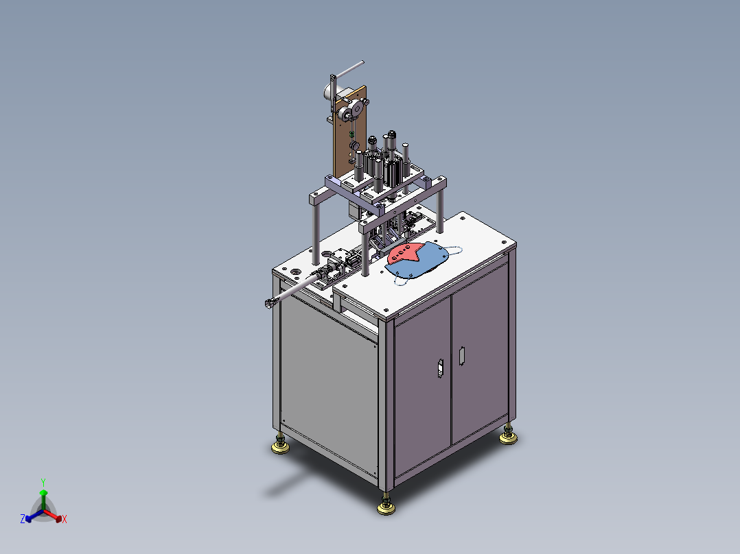 半自动KN95耳带焊接3D图纸正等轴测图