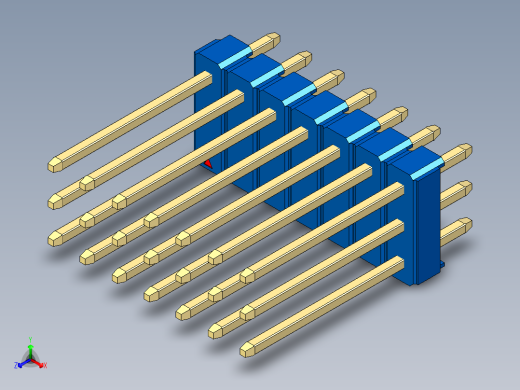 彩色公头100mil（2.54mm）系列-DS1021_blue_3x07p_100mil_Type5_rev1.0