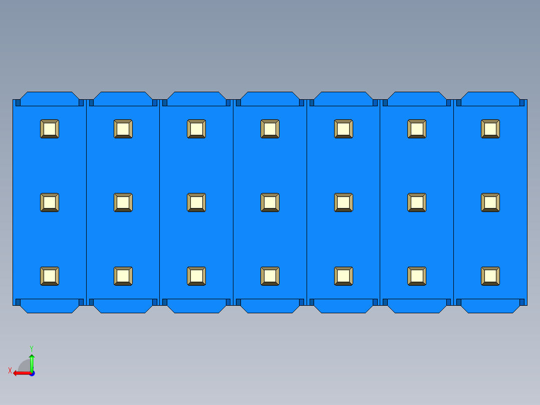 彩色公头100mil（2.54mm）系列-DS1021_blue_3x07p_100mil_Type5_rev1.0后视图