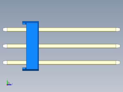 彩色公头100mil（2.54mm）系列-DS1021_blue_3x07p_100mil_Type5_rev1.0左视缩略图