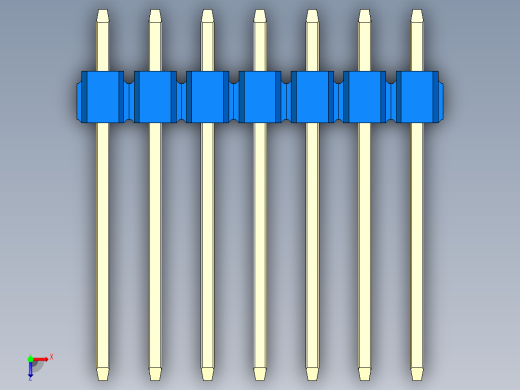 彩色公头100mil（2.54mm）系列-DS1021_blue_3x07p_100mil_Type5_rev1.0俯视缩略图