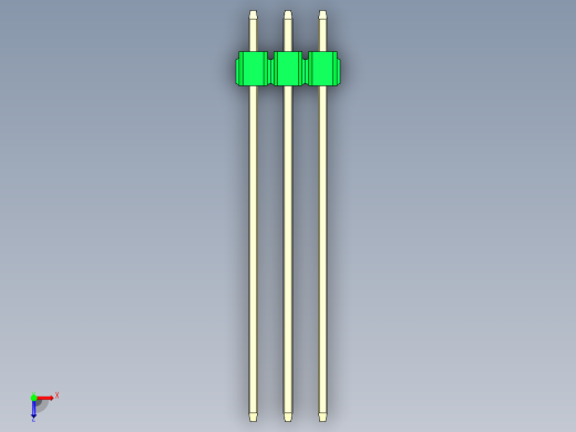 彩色公头100mil（2.54mm）系列-DS1021_green_2x03p_100mil_Type43_rev1.0俯视缩略图