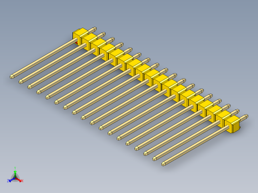 彩色公头100mil（2.54mm）系列-DS1021_yellow_1x18p_100mil_Type19_rev1.0