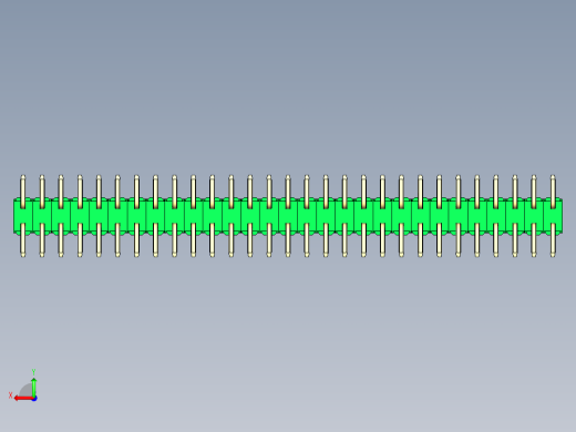 彩色公排针 100mil 2.54mm 系列-DS1022_green_58p_100mil_TypeSMT_rev1.0后视缩略图