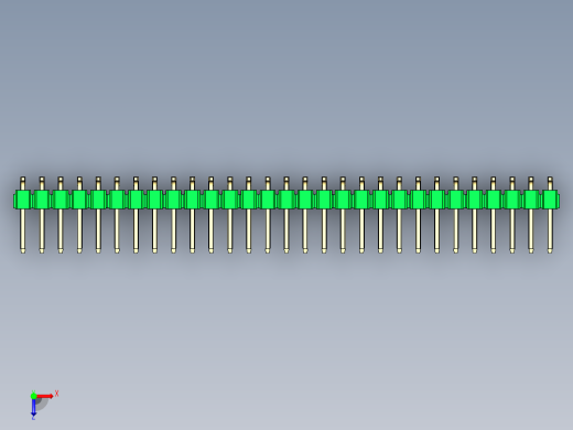 彩色公排针 100mil 2.54mm 系列-DS1022_green_58p_100mil_TypeSMT_rev1.0俯视缩略图