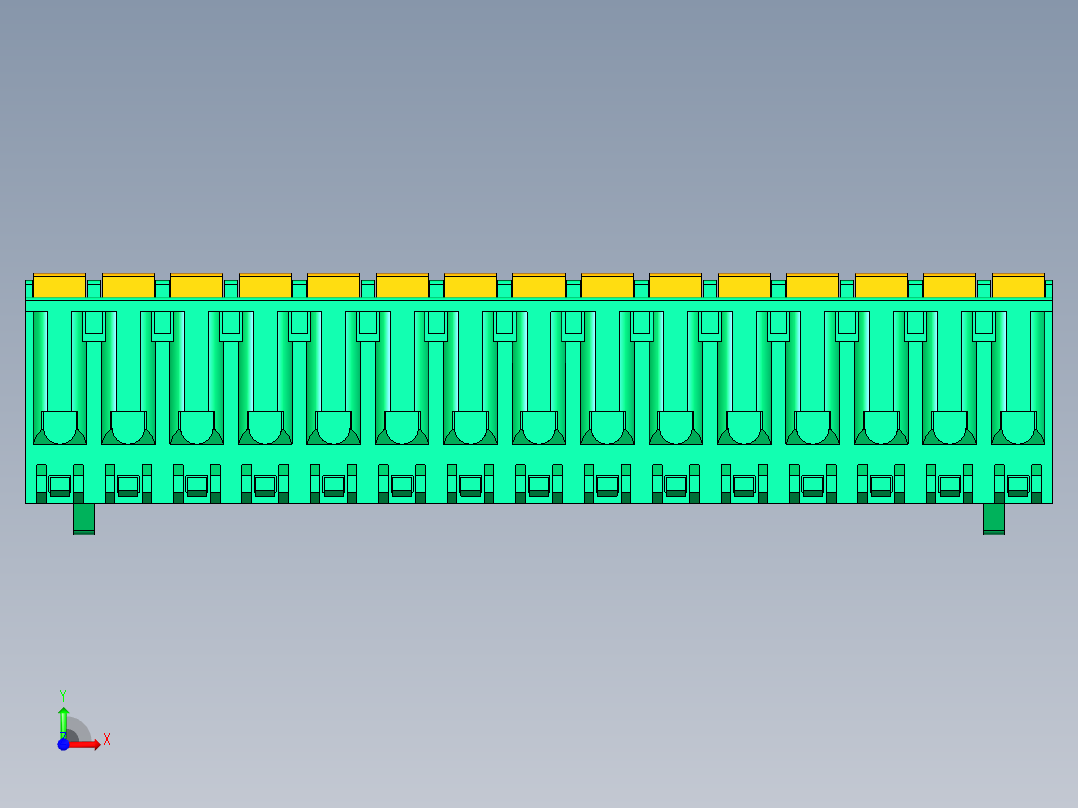 DEGSON 2EDG 系列 5.0mm 可插拔接线端子组-2EDGKDB-5.0-15P-14-00AH前视图