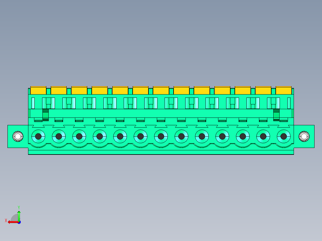 DEGSON 2EDG（M） 系列 5.0mm 螺丝锁紧可插拔接线端子组-2EDGKDAM-5.0-13P-14-00AH后视图