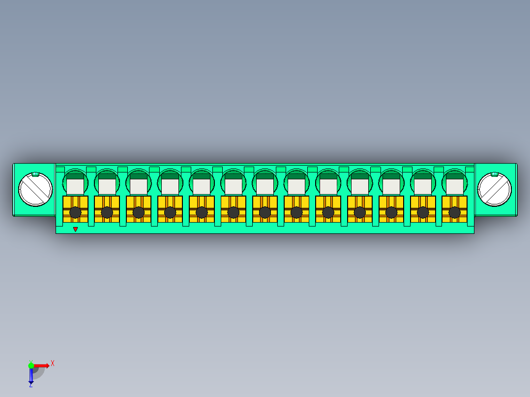 DEGSON 15EDG（公头） 3.5mm 螺钉锁紧，插拔式接线端子 FullPack-15EDGKNM-3.5-13P-14-00AH俯视图