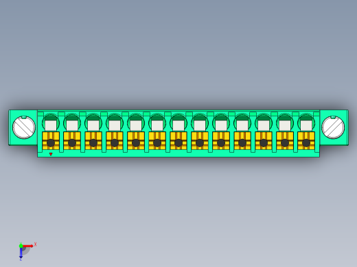 DEGSON 15EDG（公头） 3.5mm 螺钉锁紧，插拔式接线端子 FullPack-15EDGKNM-3.5-13P-14-00AH俯视缩略图