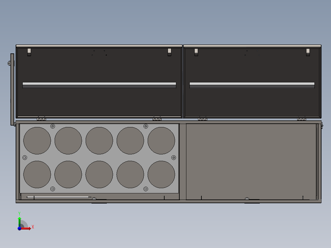 车载工具存放柜前视图