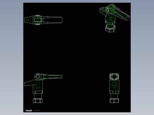 下壓夾具2331(C)-2D多系列多零件图纸模型