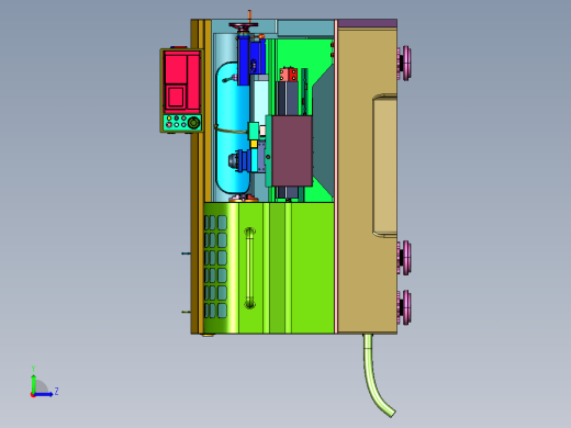 数控平轨4工位电动刀架车床左视缩略图