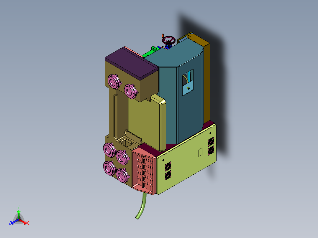 数控平轨4工位电动刀架车床正等轴测图
