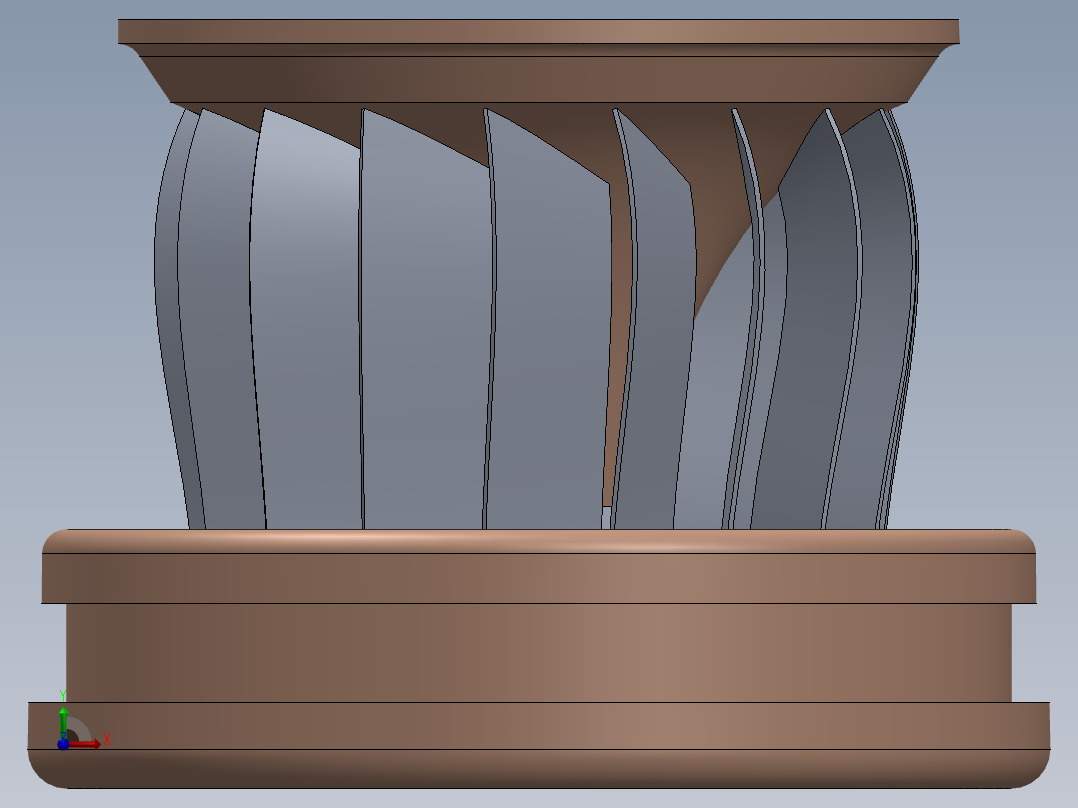 混流式水轮机旋翼前视图