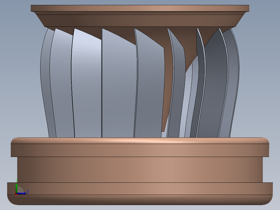 混流式水轮机旋翼左视图