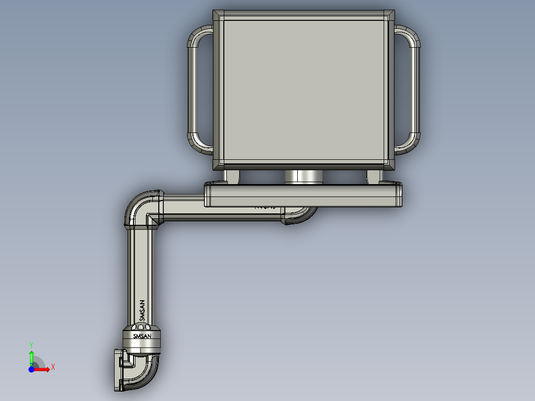 悬臂控制操控箱键盘支架-I1-垂直墙座-转角-90度转角-250-300前视图