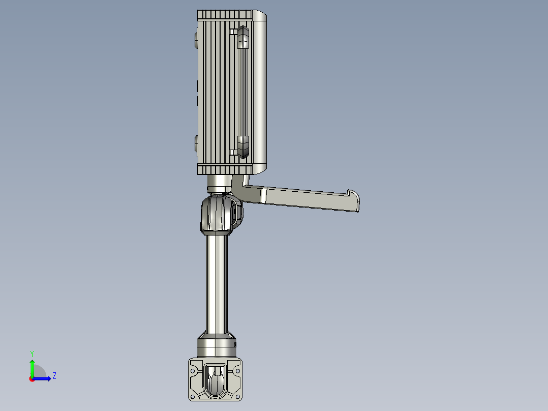 悬臂控制操控箱键盘支架-I1-垂直墙座-转角-90度转角-250-300左视图