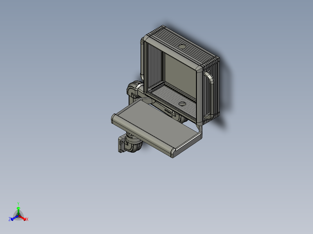 悬臂控制操控箱键盘支架-I1-垂直墙座-转角-90度转角-250-300正等轴测图