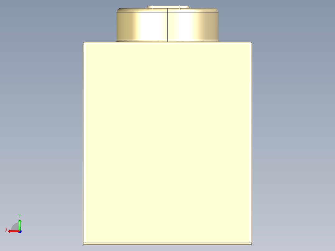 乐高套装 4421基本积木-4113915 - 3005 Brick Yellow -Tan Brick 1 x 1.STEP后视图