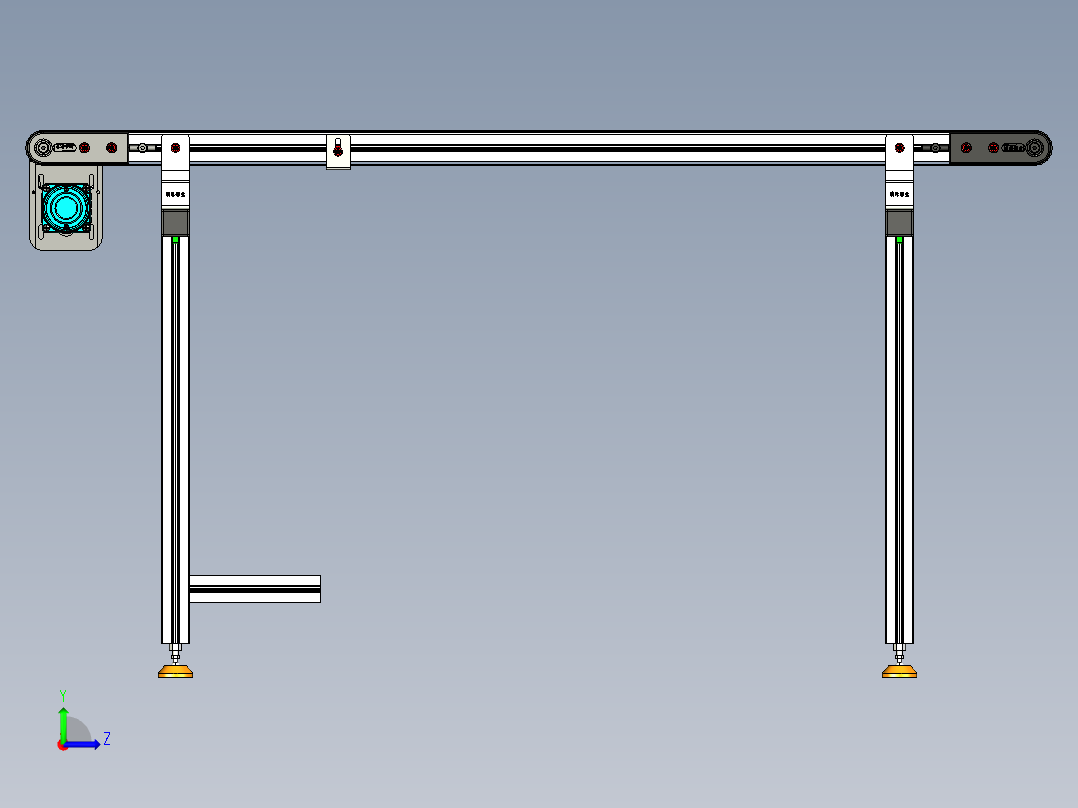 LE-XC4040-齿形同步线右边驱动左视图