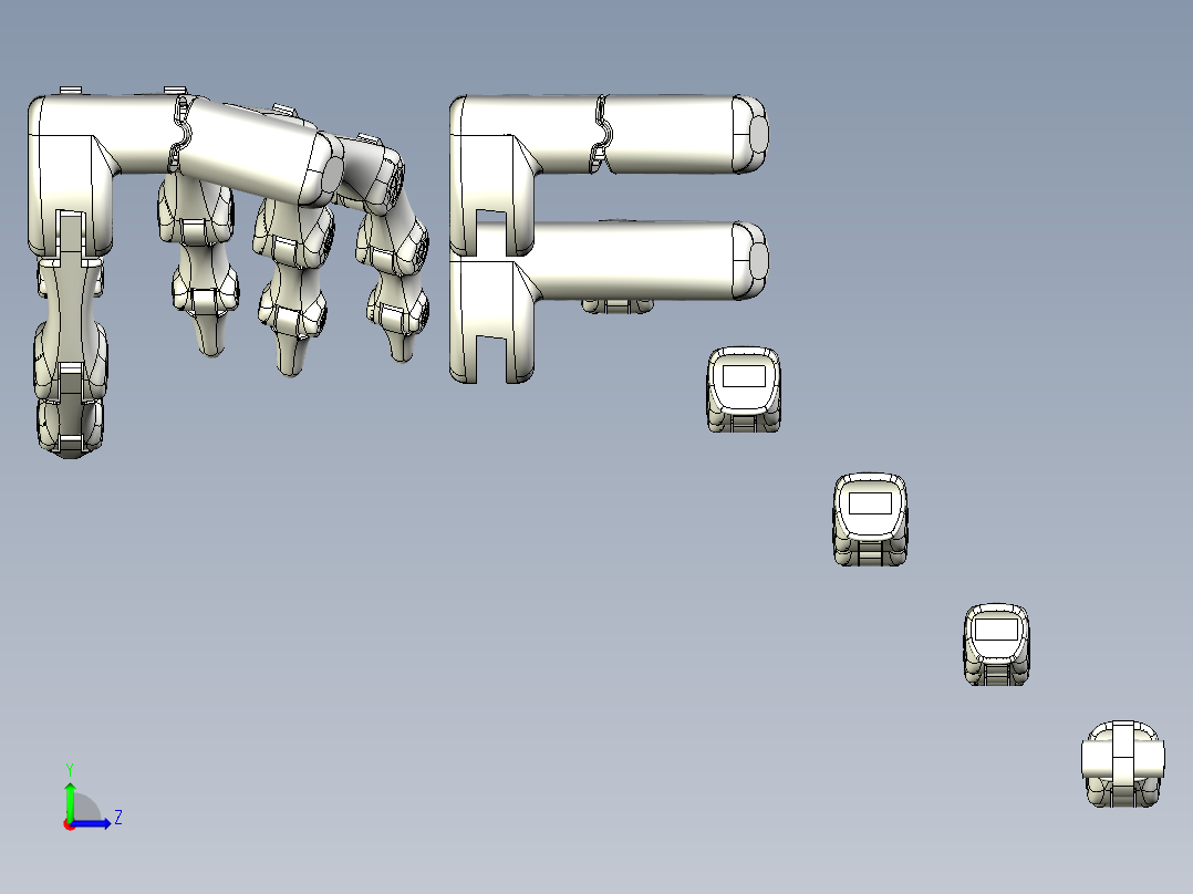 简易手掌骨骼左视图