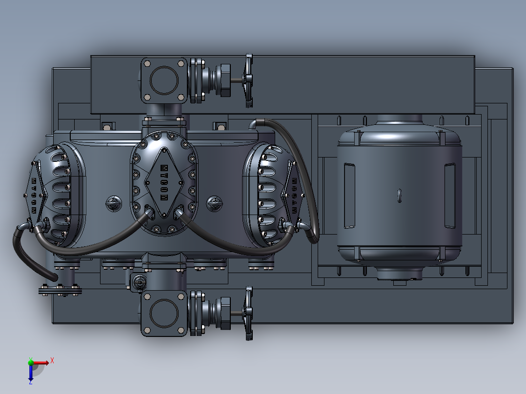 往复式压缩机俯视图
