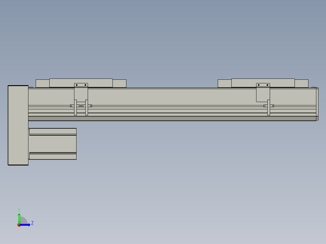 直线模组LHC17-S450-D设计图纸左视图
