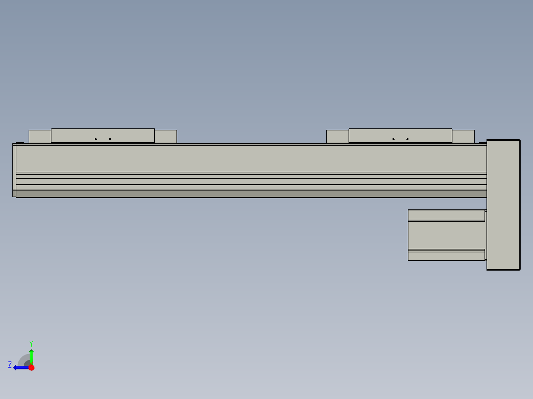 直线模组LHC17-S450-D设计图纸右视图