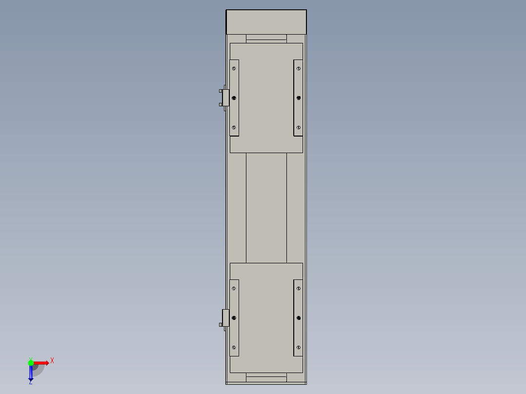 直线模组LHC17-S450-D设计图纸俯视图