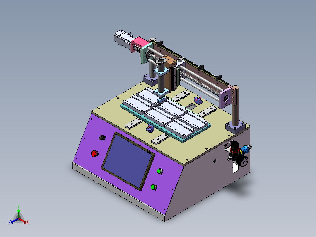 拉锡膏机台sw17可编辑正等轴测图
