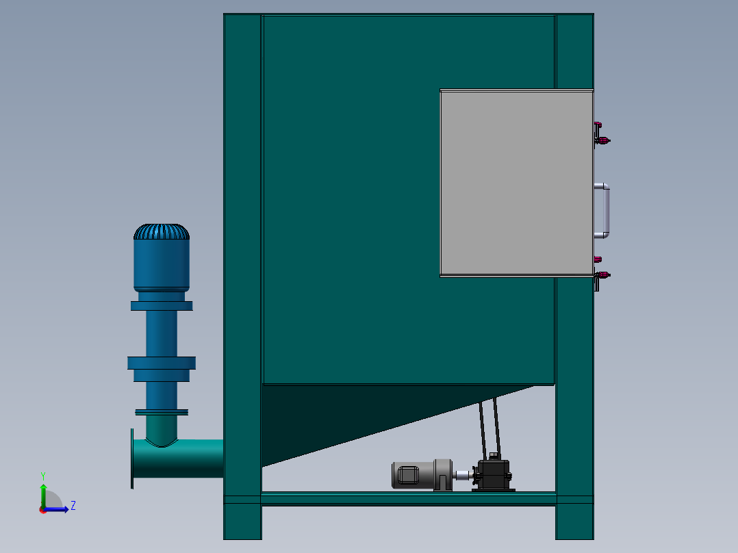1012自动式液体喷砂机sw14可编辑左视图