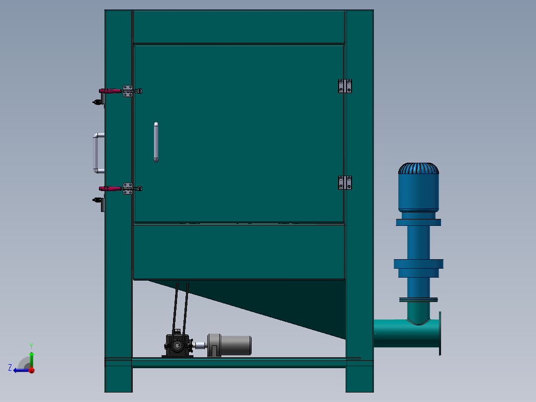 1012自动式液体喷砂机sw14可编辑右视图