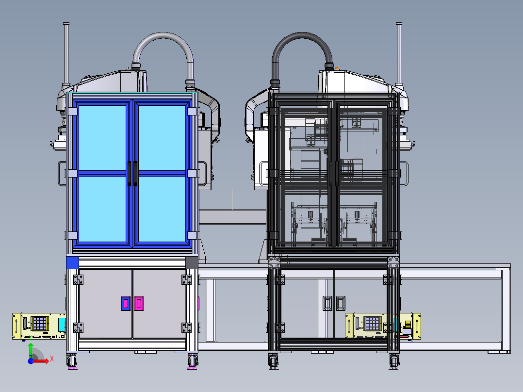 比亚迪新能源电池组装线-电芯贴膜工位sw18可编辑前视图